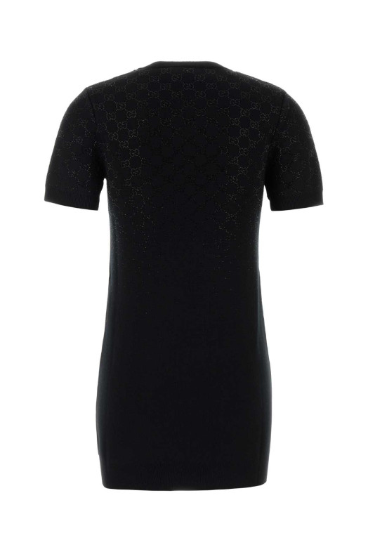 Black wool blend mini dress GUCCI (852066XKFB3)