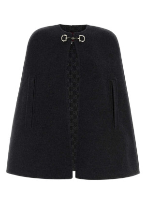 Charcoal wool blend cape GUCCI (852796ZAQW0)