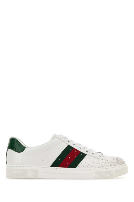 Белые кожаные кроссовки Gucci Ace GUCCI (853252AAFTD)