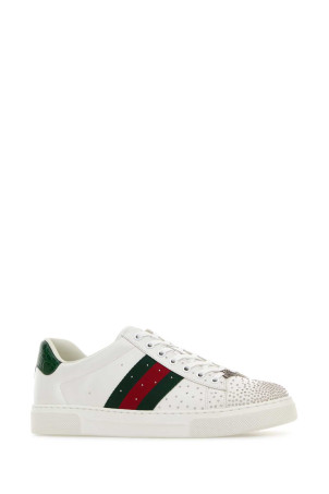 Белые кожаные кроссовки Gucci Ace GUCCI (853252AAFTD)