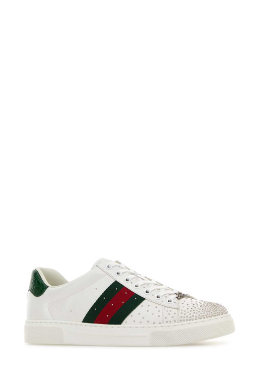 Белые кожаные кроссовки Gucci Ace GUCCI (853252AAFTD)