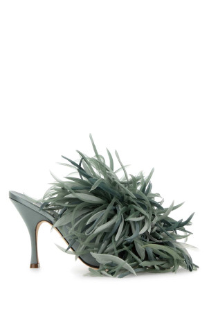 Sage green satin mules GUCCI (856994FAFMW)