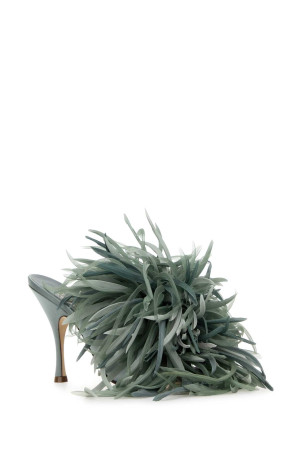 Sage green satin mules GUCCI (856994FAFMW)