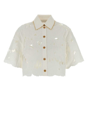 Embroidered cotton Mahon shirt Black ZIMMERMANN (9047TSS263)