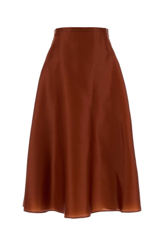 Шёлковая юбка кирпичного цвета ALBERTA FERRETTI (A01071619)