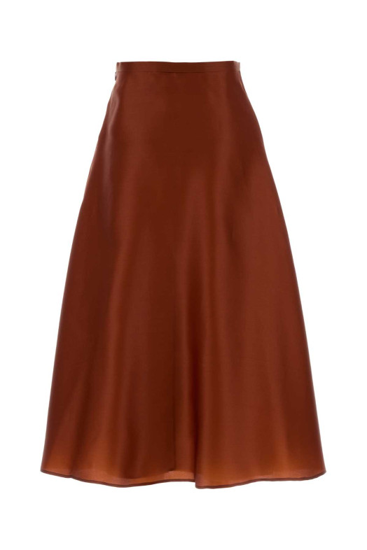 Шёлковая юбка кирпичного цвета ALBERTA FERRETTI (A01071619)