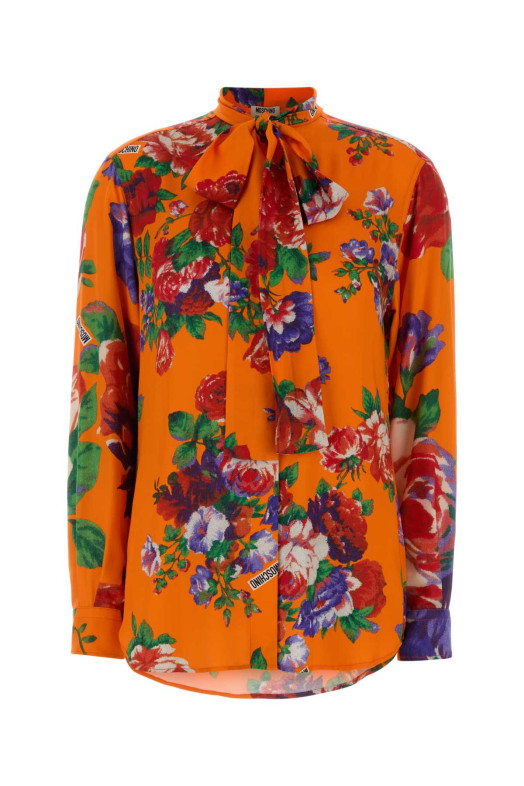 Printed satin shirt MOSCHINO (A02150563)