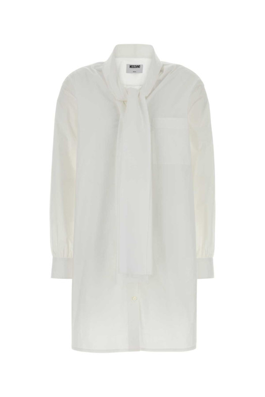 White stretch poplin shirt dress MOSCHINO (A04020531)