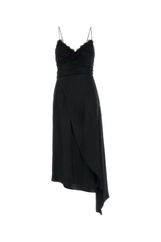 Черное атласное платье MOSCHINO (A04190545)