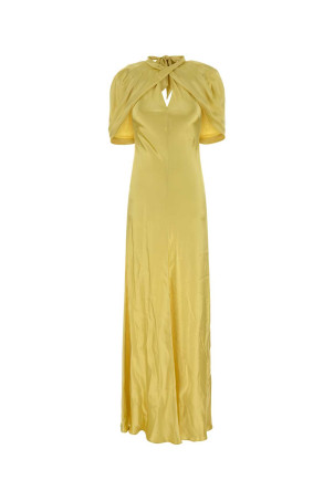 Yellow satin long dress ALBERTA FERRETTI (A04301627)