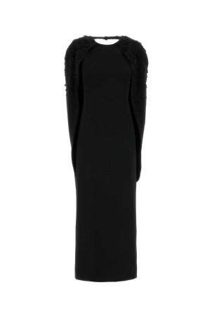 Чорна довга сукня з еластичного крепу, чорна, ALBERTA FERRETTI (A04445134)