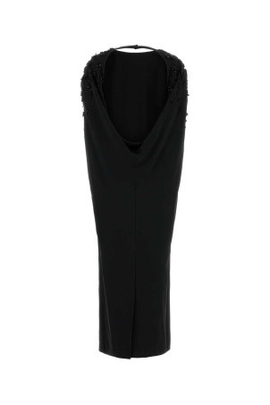 Чорна довга сукня з еластичного крепу, чорна, ALBERTA FERRETTI (A04445134)