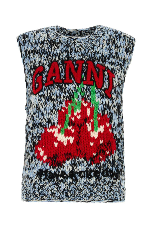 Multicolor wool oversize vest GANNI (A1070119)