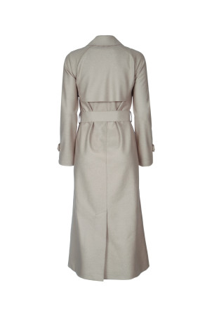 WOMEN LONG RAGLAN TRENCH LIGHT PRESSED WOOL HARRIS WHARF LONDON (AA1180MLX)