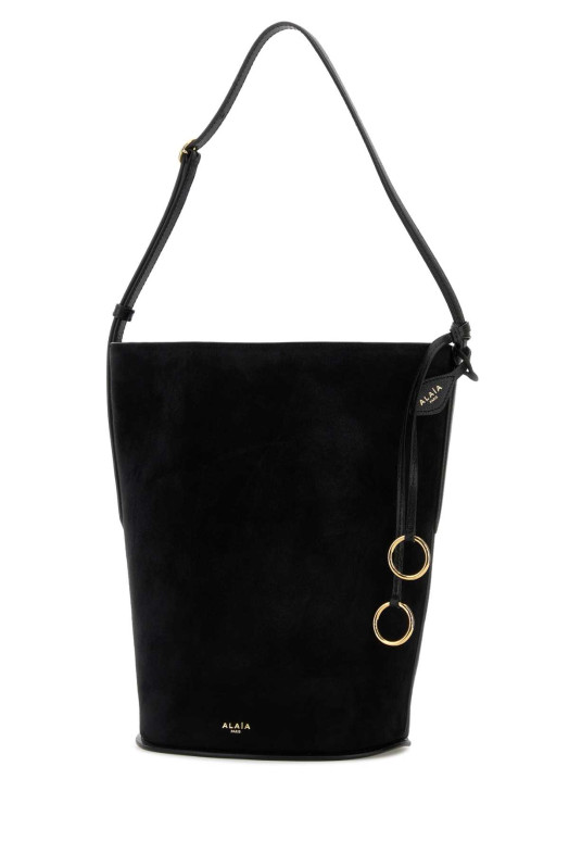 Black suede bucket bag Black ALAIA (AA1L6005CA577)