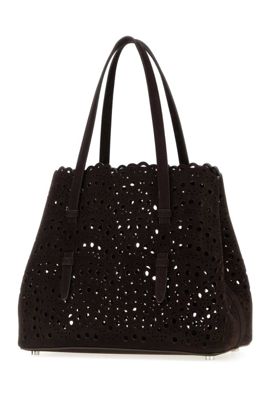 Dark brown suede Mina 25 handbag ALAIA (AA1S06725CA322)