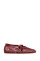 Бордовые балетки из сетки ALAIA (AA3A029TK007)