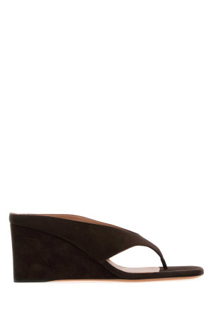 Dark brown suede thong mules ALAIA (AA3M105C0H53)