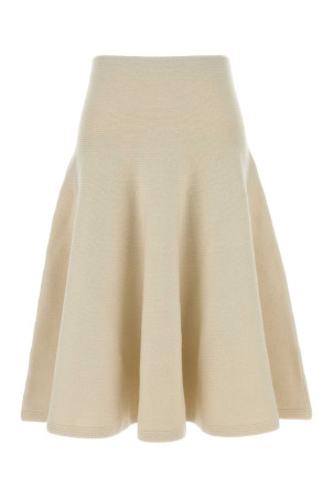 Ivory stretch cashmere blend skirt ALAIA (AA9J2418K115B)