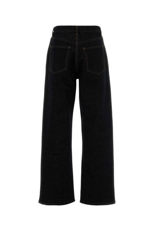 Джинси з еластичного деніму темно-синього кольору ALAIA (AA9P1265K131B)