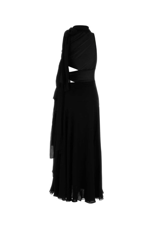Black georgette long dress ALAIA (AA9R2772T666B)