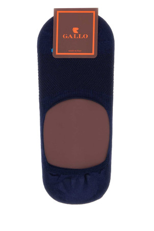 Midnight blue stretch cotton blend invisible socks GALLO (AP113257)