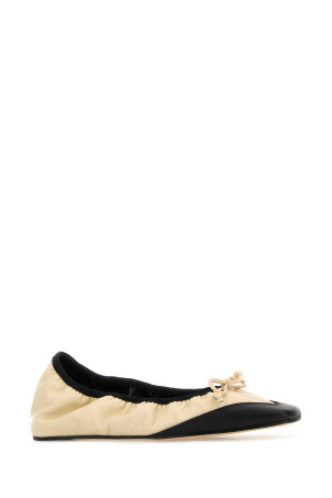 Ivory nappa leather Camilla ballerinas Green ARMARIUM (ARMTMSC01NA01)