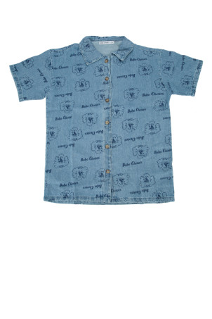 PICKLE THE DOG ALL OVER DENIM SHIRT BOBO CHOSES (B126AC037)