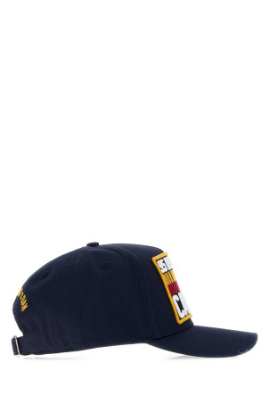 Navy blue gabardine D2 baseball cap DSQUARED (BCM023705C00001)