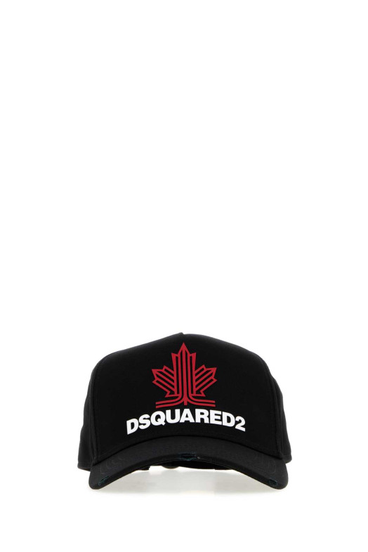 Бейсболка из чёрного габардина DSQUARED (BCM103205C00001) DSQUARED2