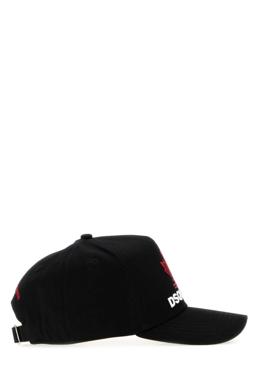 Бейсболка из чёрного габардина DSQUARED (BCM103205C00001) DSQUARED2