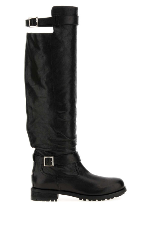 Black leather Biker boots Black JIMMY CHOO (BIKERKBERZ)