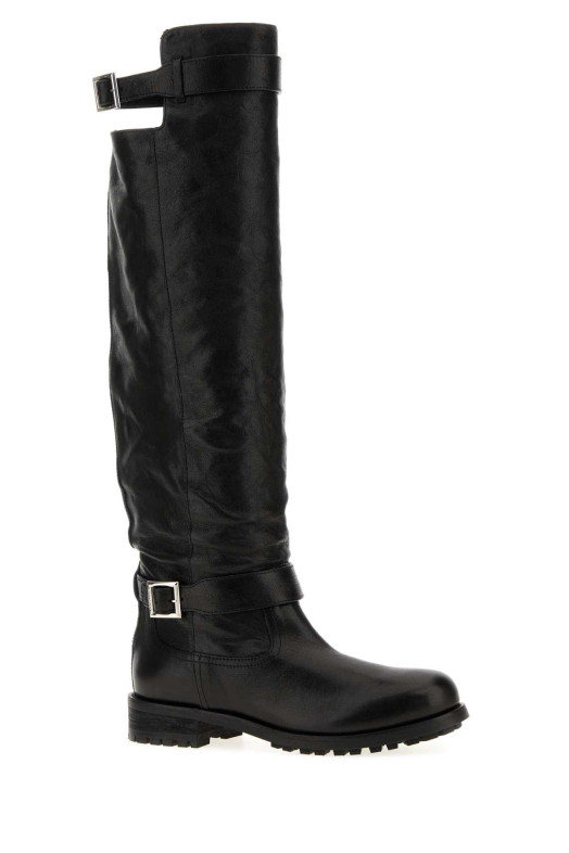 Black leather Biker boots Black JIMMY CHOO (BIKERKBERZ)