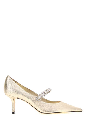 Туфли-лодочки «Bing» из золотистой ткани от JIMMY CHOO (BINGPUMP65DXB)