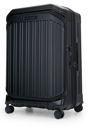 TROLLEY MEDIO FRONT_MIDDLE OPEN 4 RUOTE POLIC_ESP Black PIQUADRO (BV7246PQL)