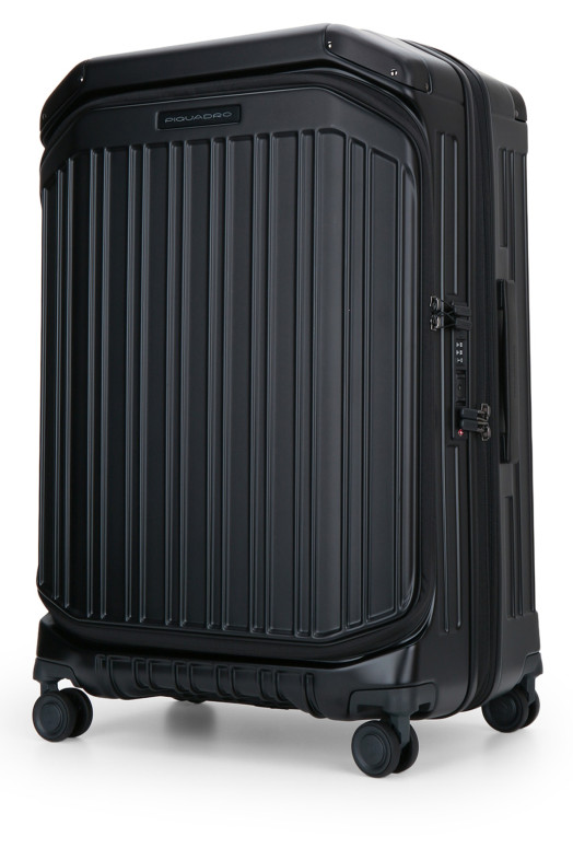 TROLLEY MEDIO FRONT_MIDDLE OPEN 4 RUOTE POLIC_ESP Black PIQUADRO (BV7246PQL)