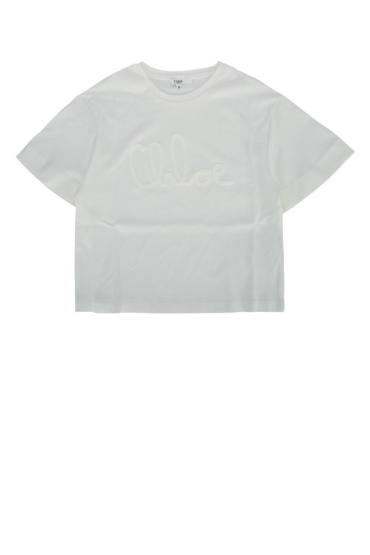 Футболка с короткими рукавами, белая, CHLOE KIDS (C20858)