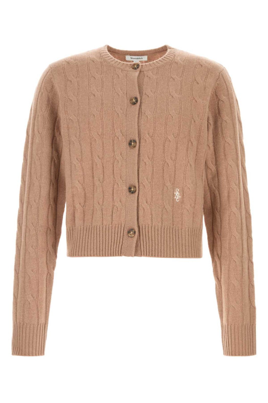 Camel cashmere blend cardigan Brown SPORTY & RICH (CA00365302BE02)