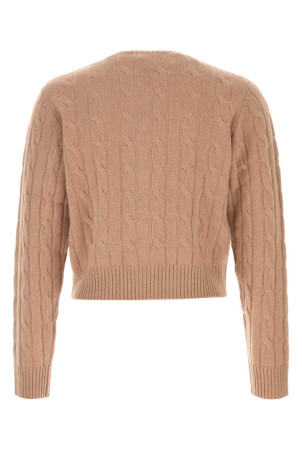 Camel cashmere blend cardigan Brown SPORTY & RICH (CA00365302BE02)