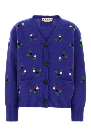 Blue wool blend cardigan MARNI (CDMD0463S0UFZ415)