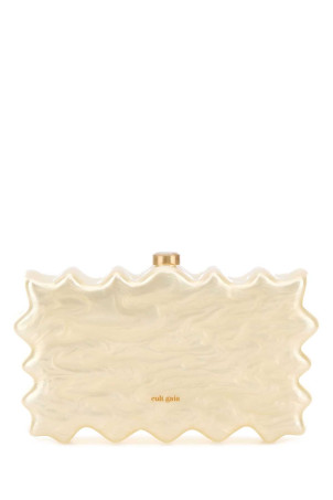 Ivory acrylic Paloma clutch Beige CULT GAIA (CL2851AC1889)