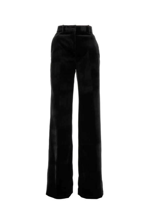 Брюки-палаццо из чёрного бархата ERMANNO SCERVINO (D476P718QVJQVJ)