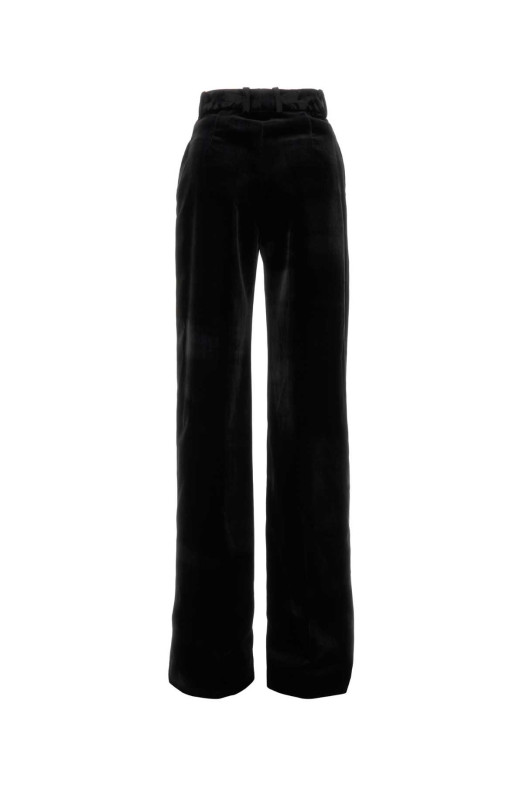 Брюки-палаццо из чёрного бархата ERMANNO SCERVINO (D476P718QVJQVJ)