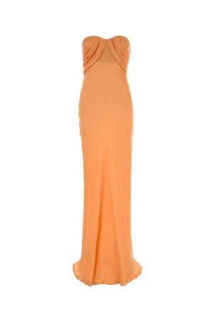 Длинное платье из оранжевого шелка ERMANNO SCERVINO (D482Q758KQG)