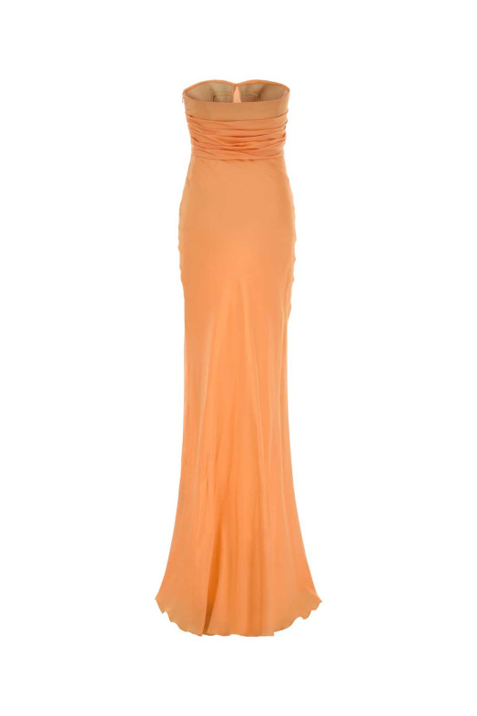 Длинное платье из оранжевого шелка ERMANNO SCERVINO (D482Q758KQG)