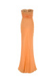 Длинное платье из оранжевого шелка ERMANNO SCERVINO (D482Q758KQG)