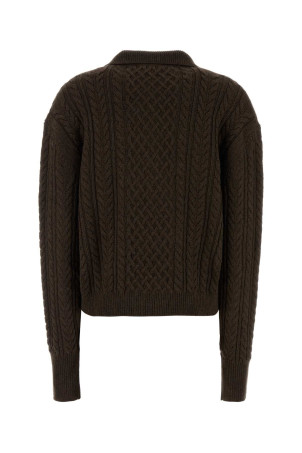 Chocolate nylon blend sweater DES PHEMMES (D735KW)