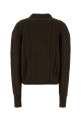 Chocolate nylon blend sweater DES PHEMMES (D735KW)