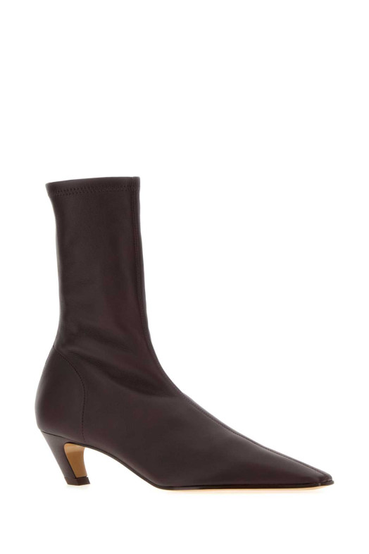 Aubergine nappa leather Arizona ankle boots KHAITE (F1122994L994)
