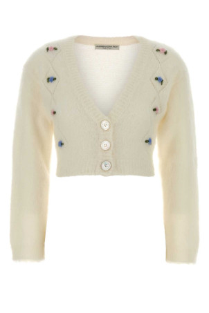 Ivory mohair blend cardigan ALESSANDRA RICH (FABX4183K4603)